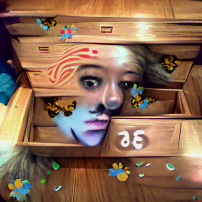 There's a butterfly on my face, and I'm a number in a drawer