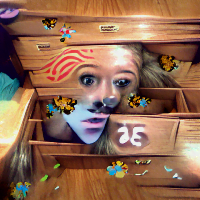There's a butterfly on my face, and I'm a number in a drawer