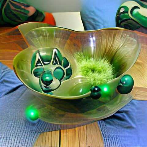 Furry green atom bowl