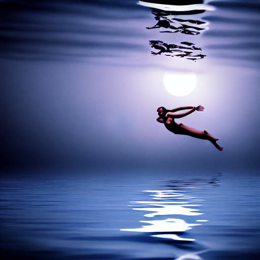 Underwater moonlight sets the body free