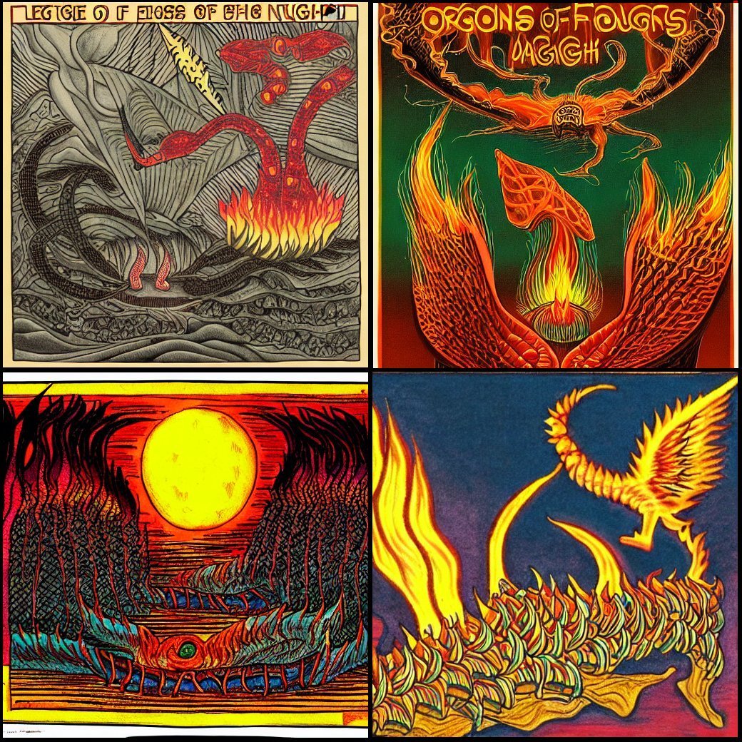 Tongues of fire hissing through the dark and tropical night, drawn by nubian slaves