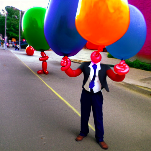 Balloon man blew up in my hands