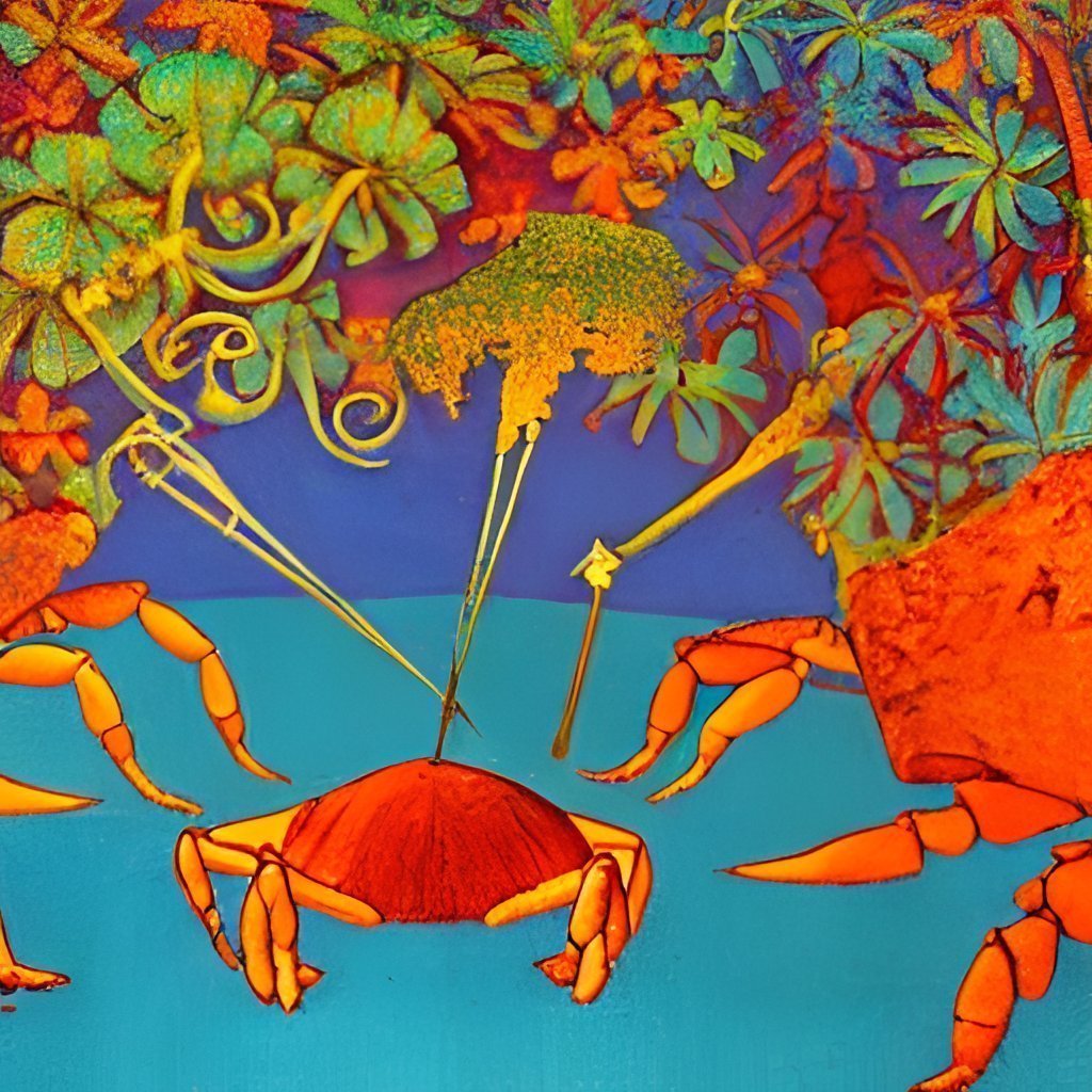 I'm just a crab on a verdigris slab