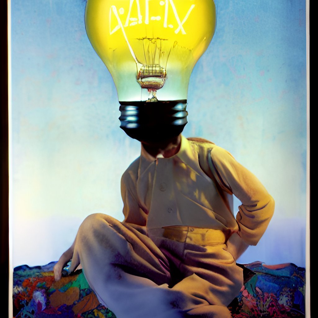 I'm the man with the lightbulb head, I turn myself on in the dark.