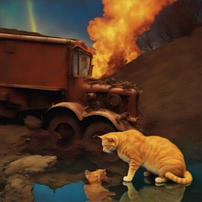 On the back of the fish truck that loadswhile my conscience explodes