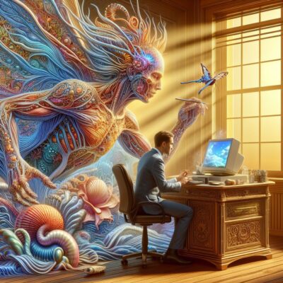 7b222fee-0c21-4750-8c0a-876857534bf3.jpg, A 'Dream Jobs (the surreal preoccupations of an out-of-work IT consultant)' image with ID# 7127