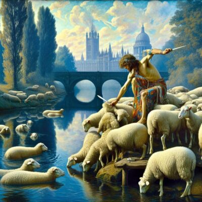 With bright knives he releaseth my soul