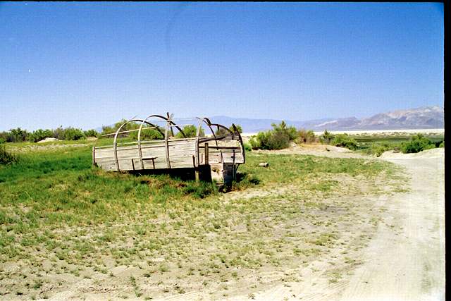 1850s shepherd's wagon remains by black rock host springs.