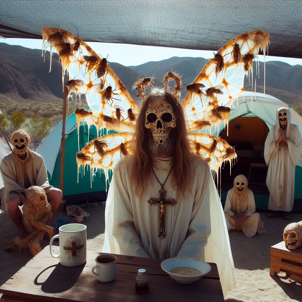 I met these religious freaks camping in northern nevada. Kind of into their own thing, but nice people. I don't know what they put into their soup but it was delicious.