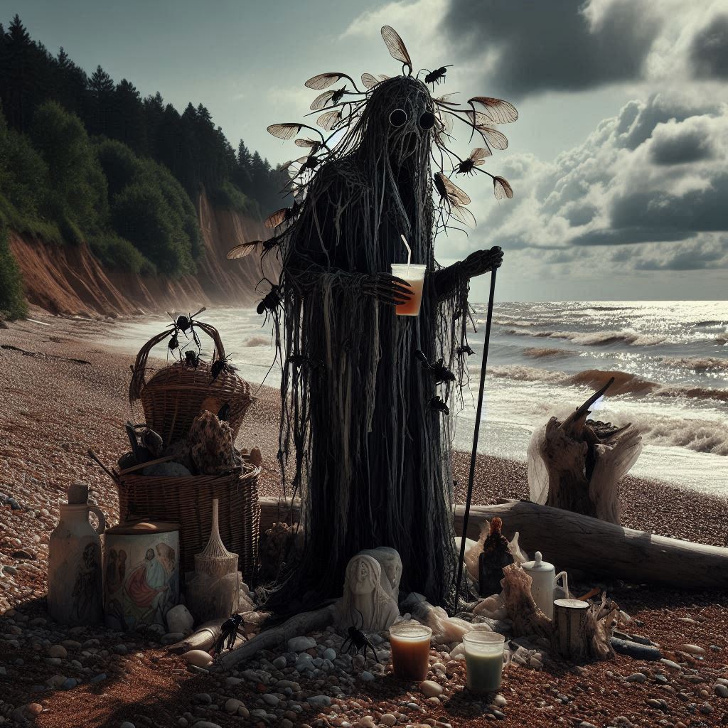 Even on cloudy days in norther california you can find a few crusty locals strolling on the beach.