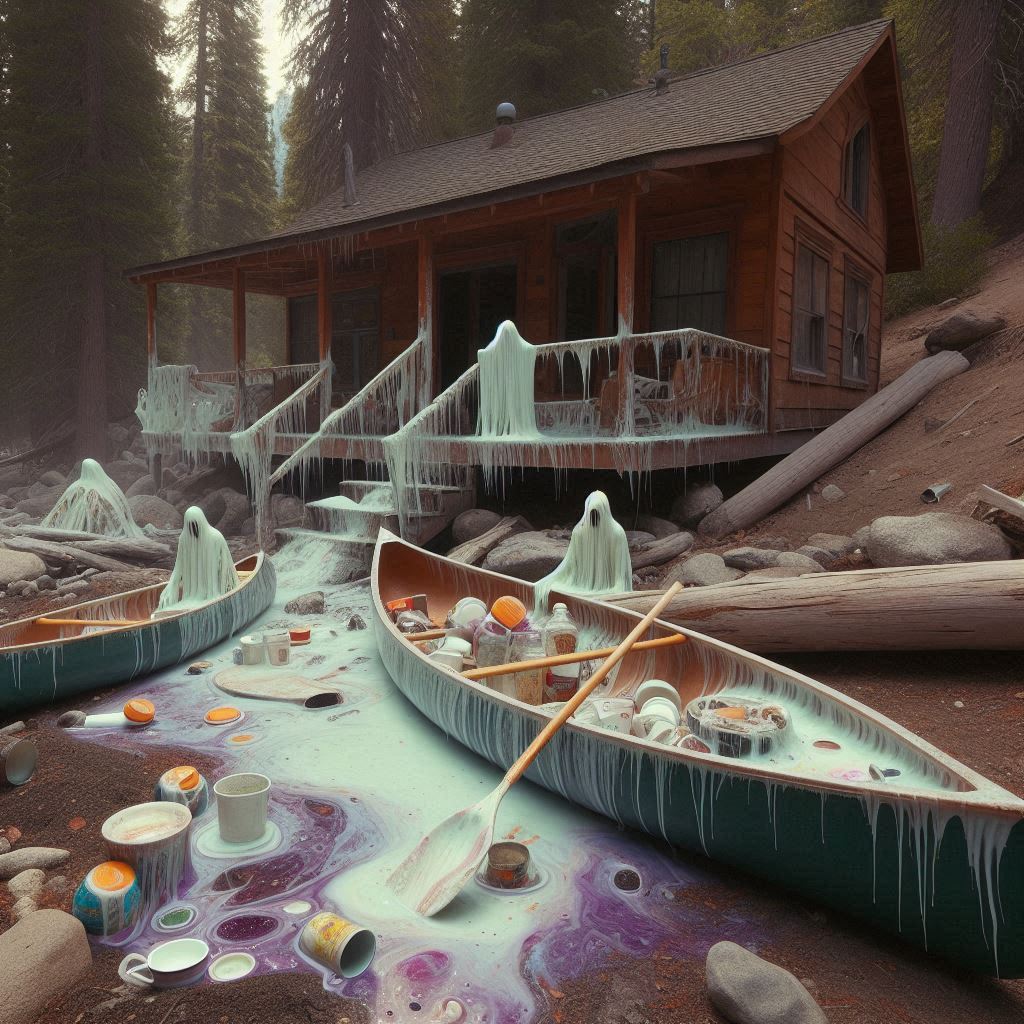 Getting ready to canoe with some new friends we met at lake george.