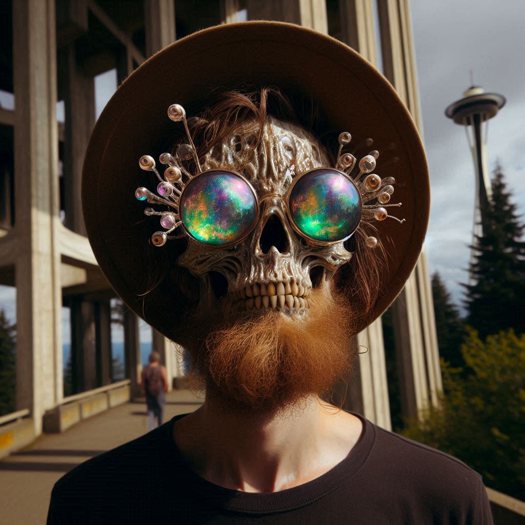 Local hipster by the space needle, seattle