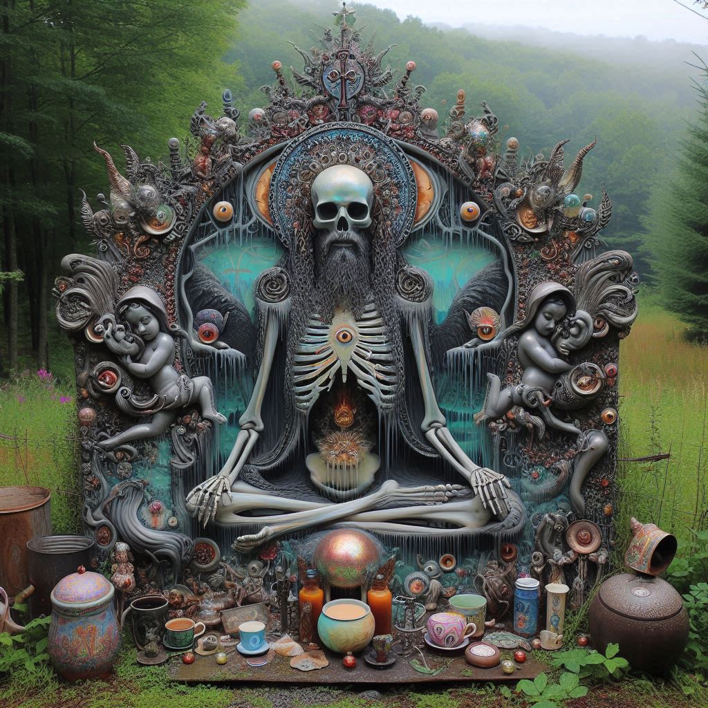 Overlook mountain, saugerties, ny. Looks like some new agers had just had a healing ceremony here.