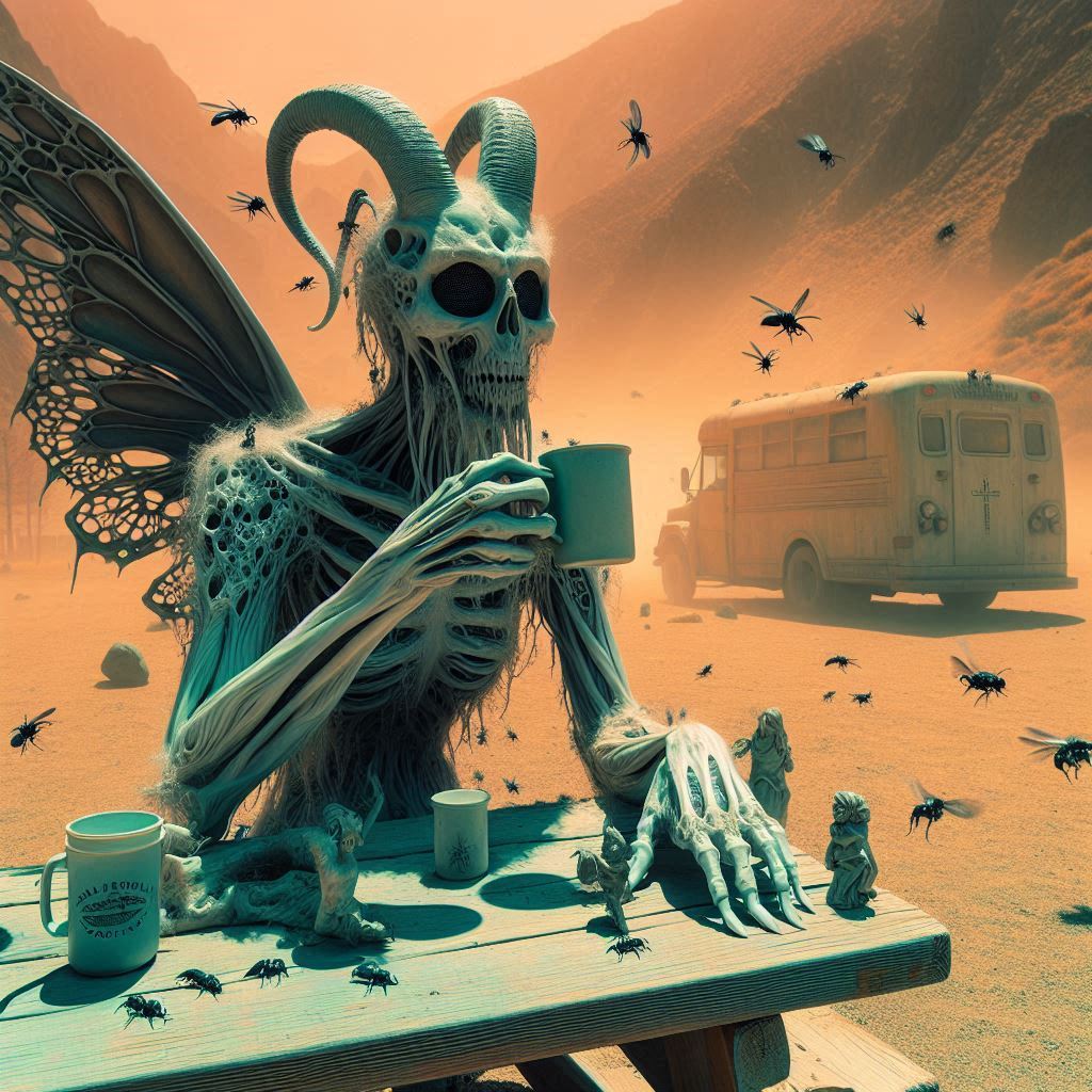 We stopped to eat at this rest area outside death valley. It was so hot out that this woman forgot all modesty and stripped nearly naked.