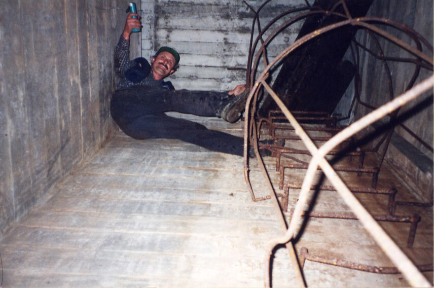 John, in his element. This is the entrance shaft we had to climb down, ladder at right.